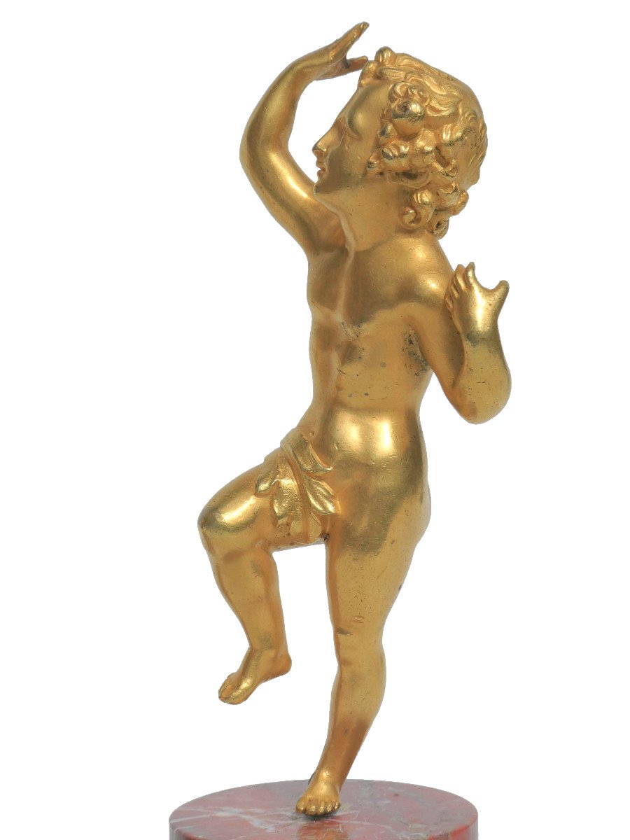 Pair Of Gilt Bronze Subjects, Renaissance Dancers, 1830 Period, Nineteenth Troubadour-photo-2