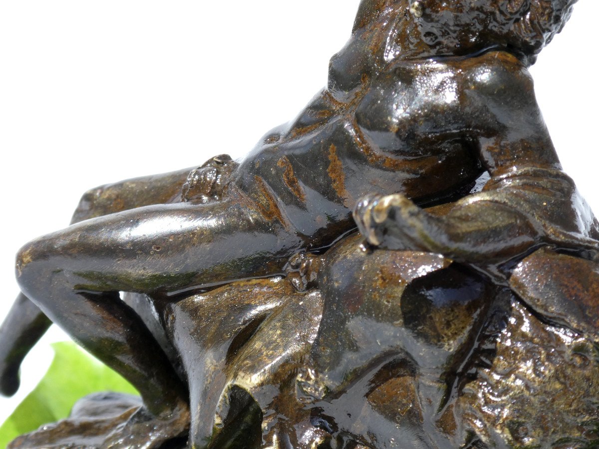 Bronze Sujet Mtyhologique Epoque XIXe , Silene / Dieu  Bacchus Souvenir Du Grand Tour-photo-4