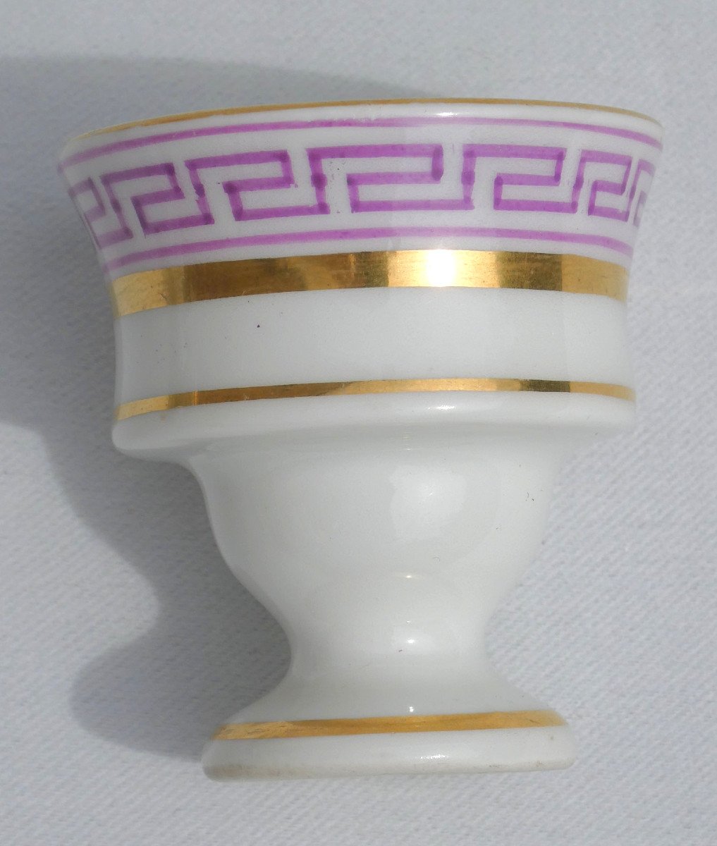 Porte Oeufs En Porcelaine De Berlin Kpm , Style Antique , Frise à La Grecque , Oeufrier Empire-photo-4