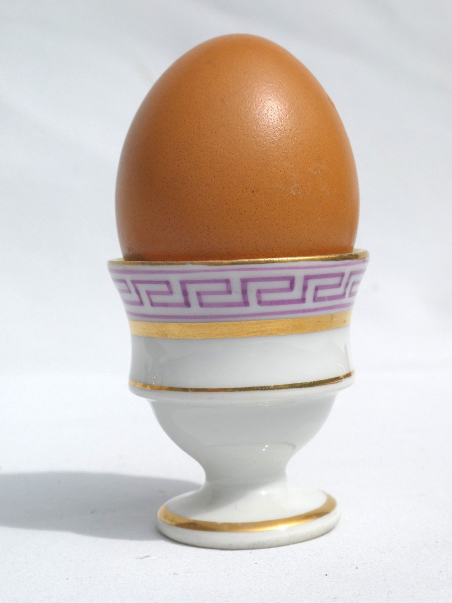 Porte Oeufs En Porcelaine De Berlin Kpm , Style Antique , Frise à La Grecque , Oeufrier Empire-photo-7