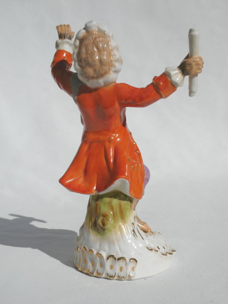 Sujet En Porcelaine De Saxe / Meissen Le Singe Musicien Style XVIIIe Siecle , Chef d'Orchestre-photo-2