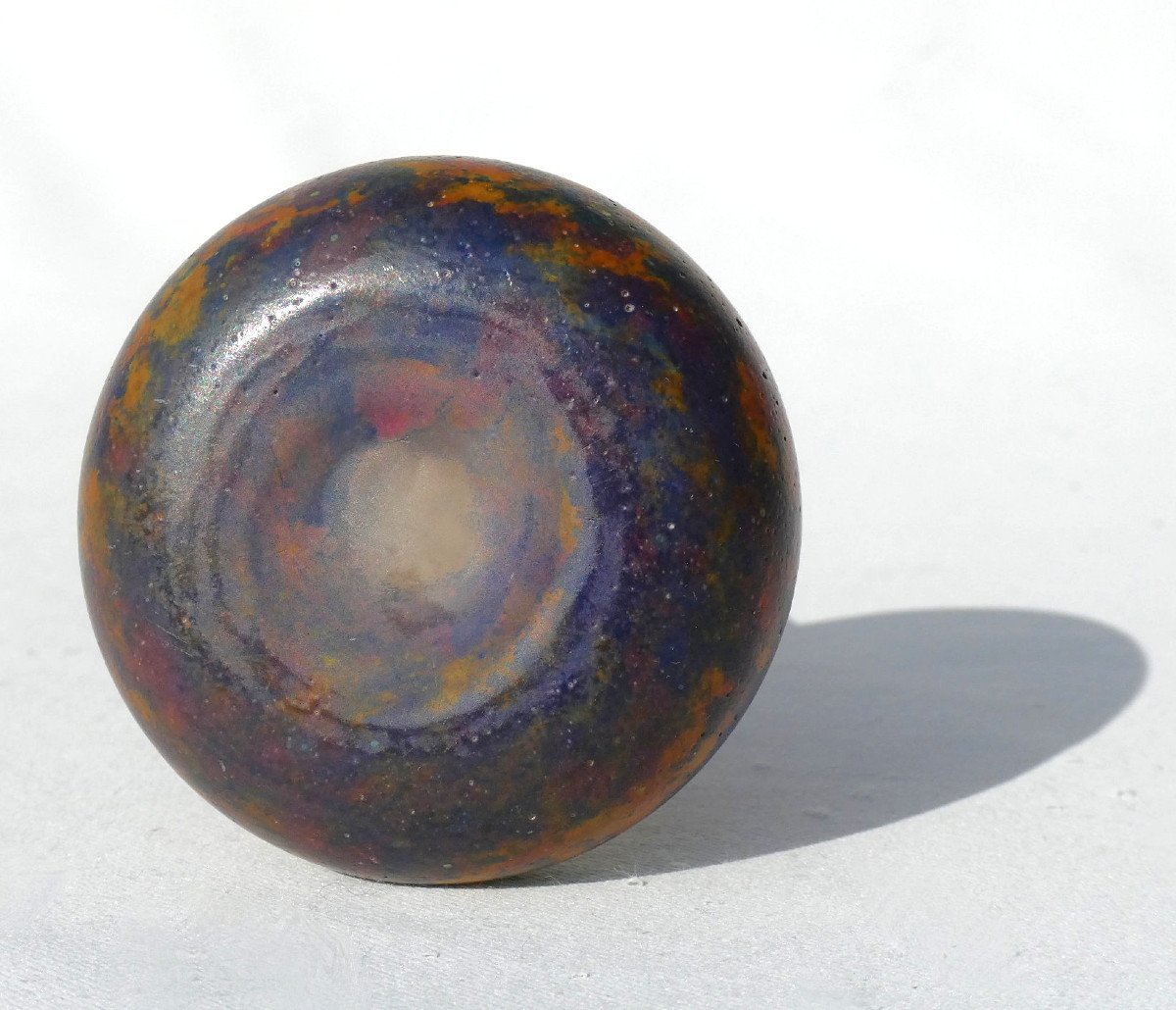 Vase Soliflore , Verre Mamoreen , Signé Daum Nancy Epoque 1910 -photo-3