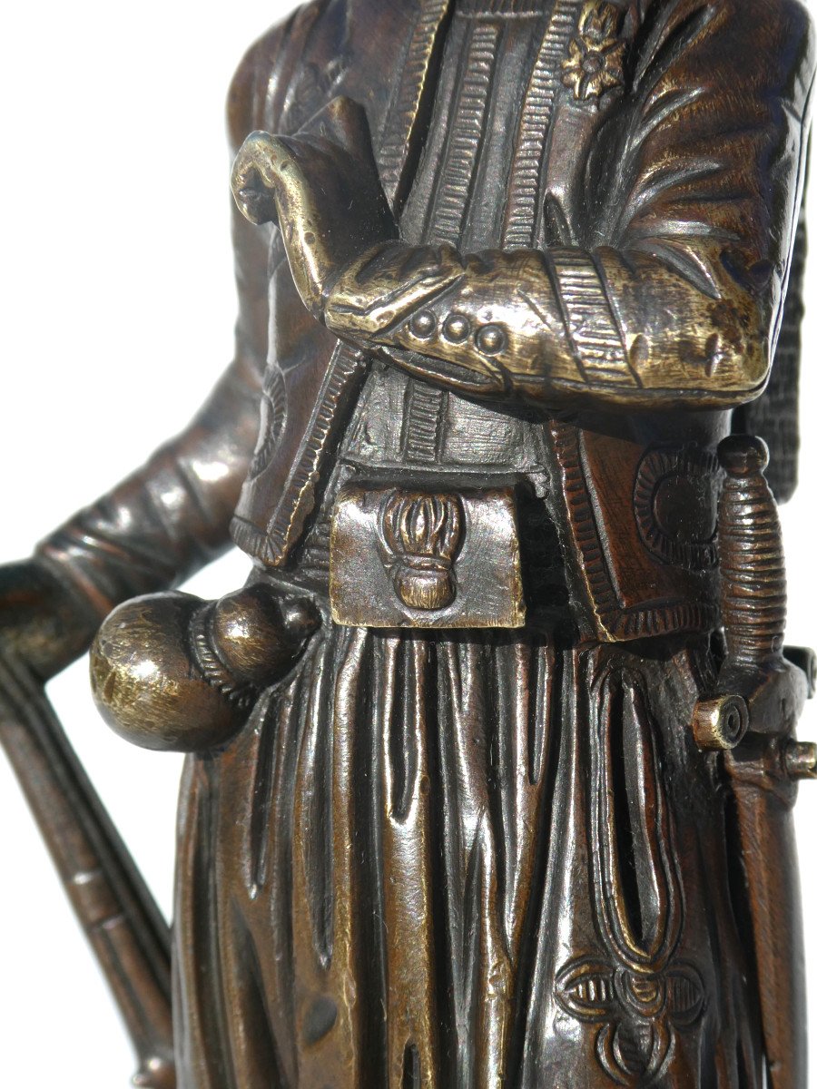 Sculpture En Bronze , Jeune Spahis , Zouave Militaire , Epoque 1880 , Napoléon III , Armée-photo-2