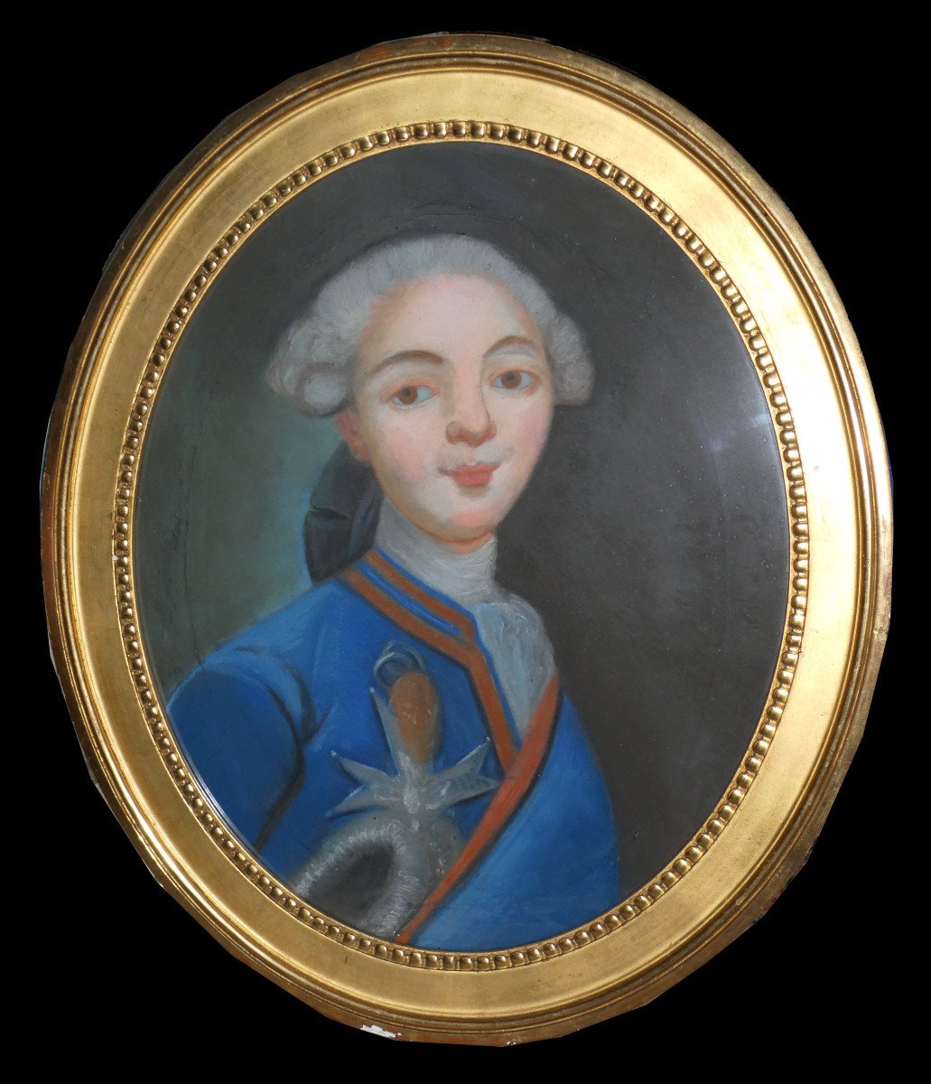 Pastel Portrait Of The Count Of Artois Future King Of France Louis XVIII, 19th Century Royalism