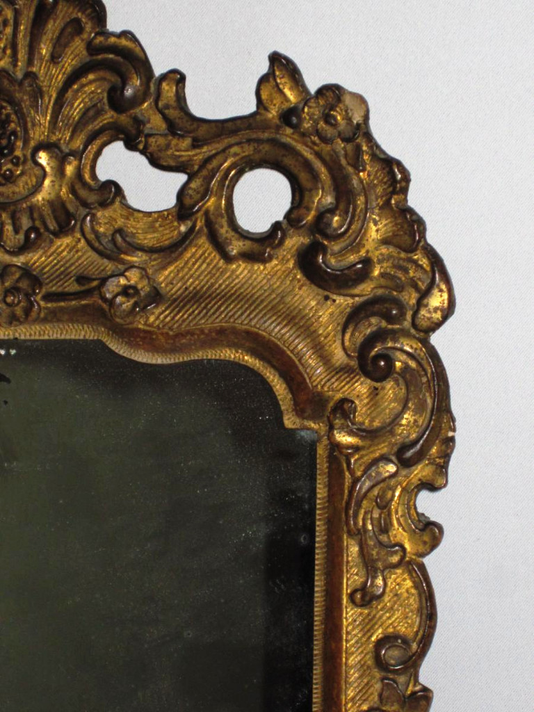 Miroir d'Entre Deux , En Bois Et Stuc Doré , Style Regence XVIIIe Epoque XIXee France-photo-3