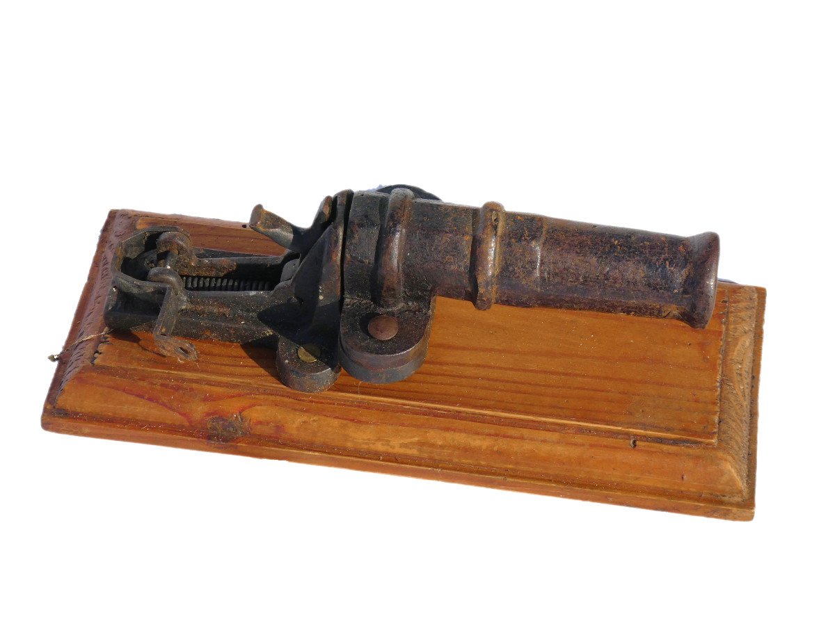 Scarecrow Cannon, 1900s, Manufrance, Hunting, Cast Iron, 19th Century Weapon Alarm-photo-3