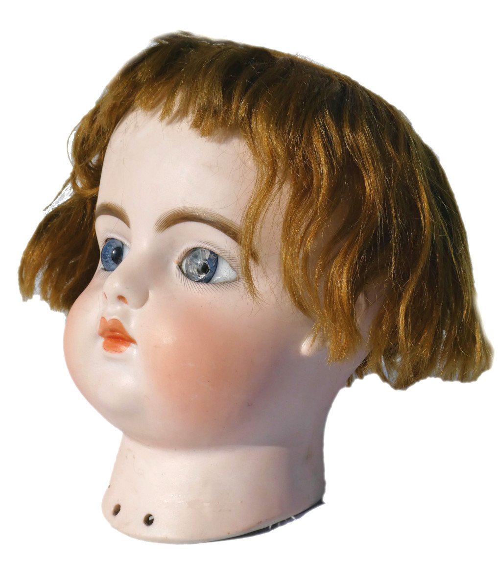 19th Century Mannequin Puppet Francois Gaulthier, Stockman Fg Doll Head, Bust-photo-3