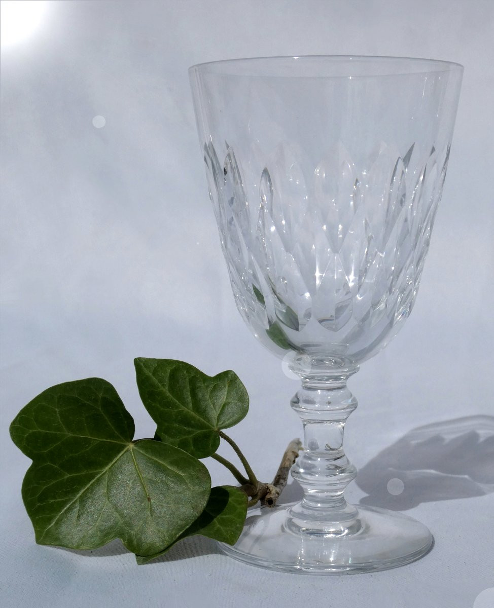 Service De Verres En Cristal Taillé De Baccarat , Modele Armagnac , Vin , Coupes à Champagne-photo-3