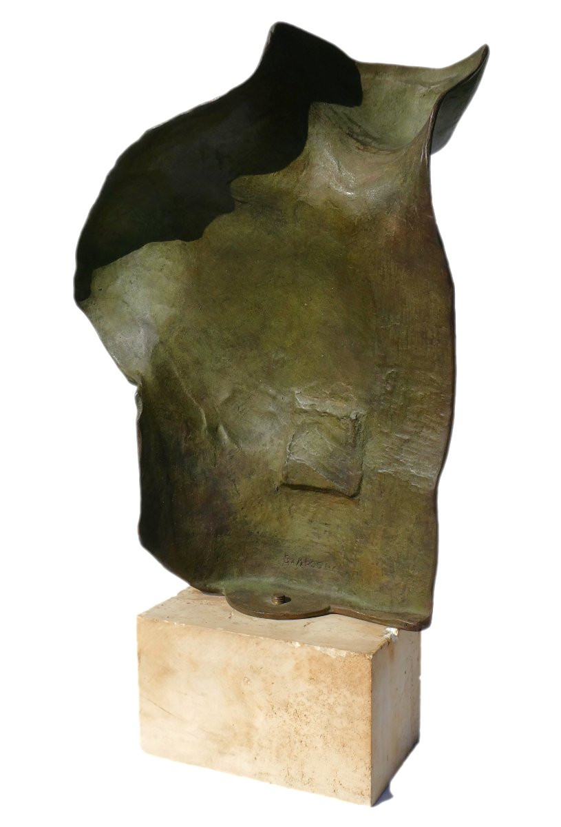 Buste d'Homme En Bronze à l'Antique Signé  Igor Mitoraj ,  Asclépios , Vert-photo-3