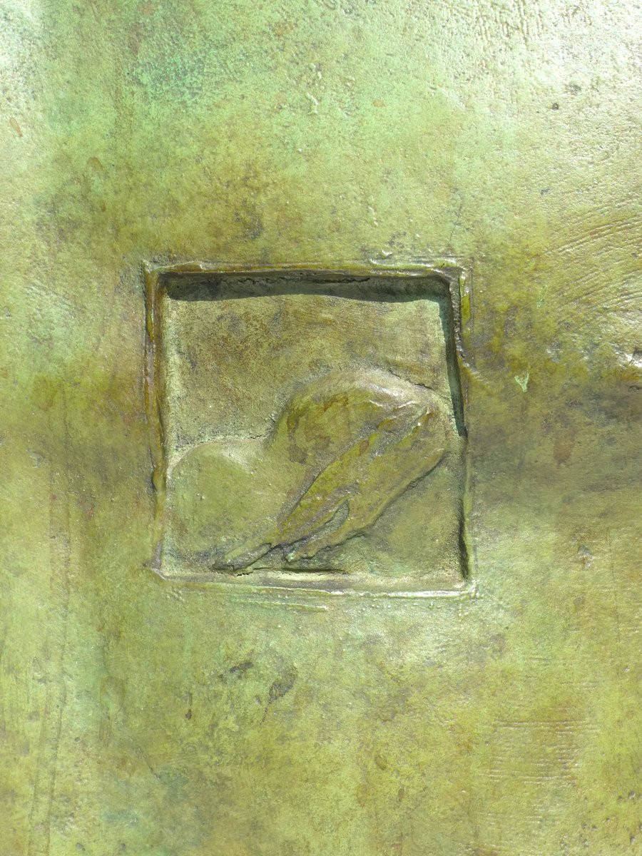 Buste d'Homme En Bronze à l'Antique Signé  Igor Mitoraj ,  Asclépios , Vert-photo-7