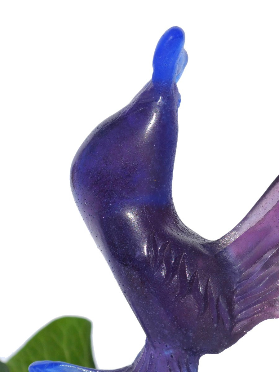 Glass Rooster Signed Daum Nancy, Art Nouveau Style Animal -photo-1