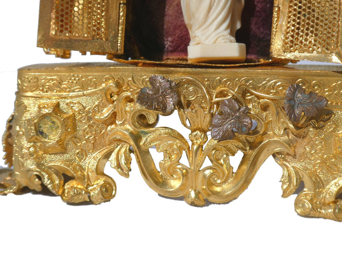 Reliquaire Oratoire , époque Napoléon III , Chapelle Portative , XIXe , Pomponne , Vierge -photo-1