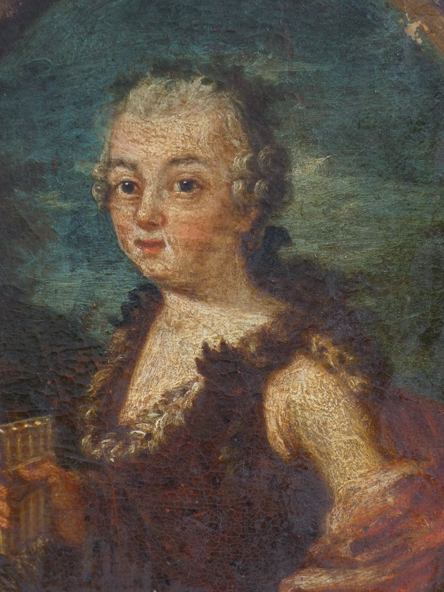 Portrait  Mythologique De Jeune Femme époque Louis XV , XVIIIe , Syrinx , 1750 , Miniature-photo-2