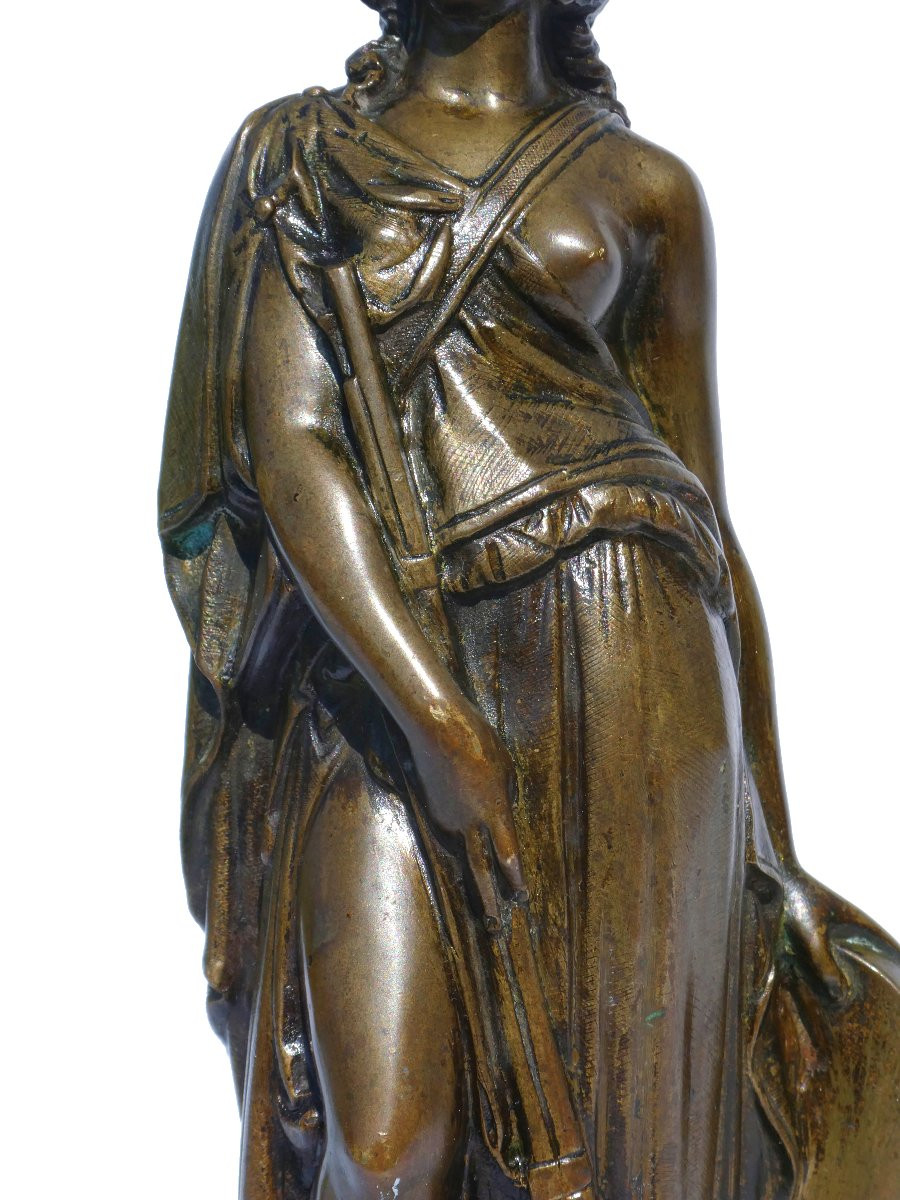 Bronze Sculpture, Armed Marianne, 1870s David d'Angers Style, French Republic, 19th Century-photo-3