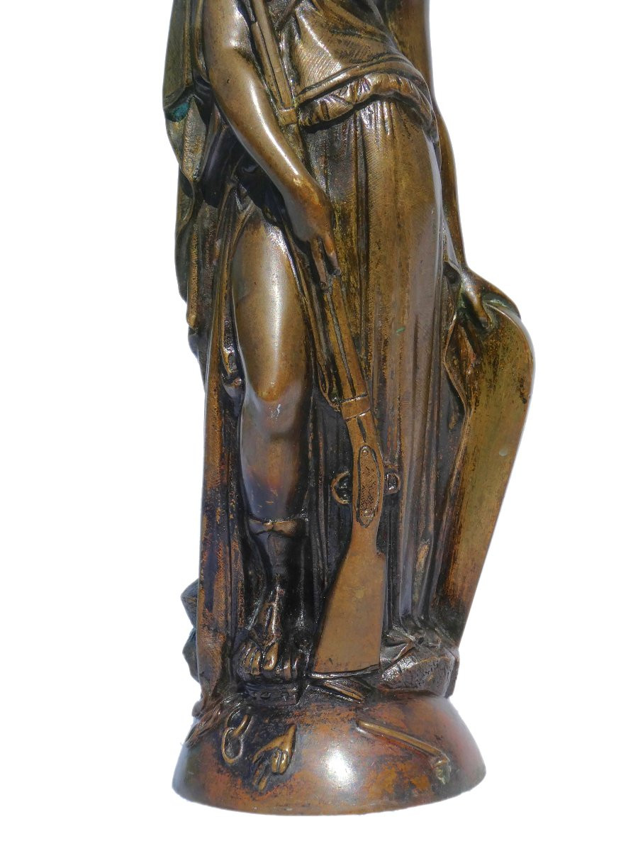 Bronze Sculpture, Armed Marianne, 1870s David d'Angers Style, French Republic, 19th Century-photo-1