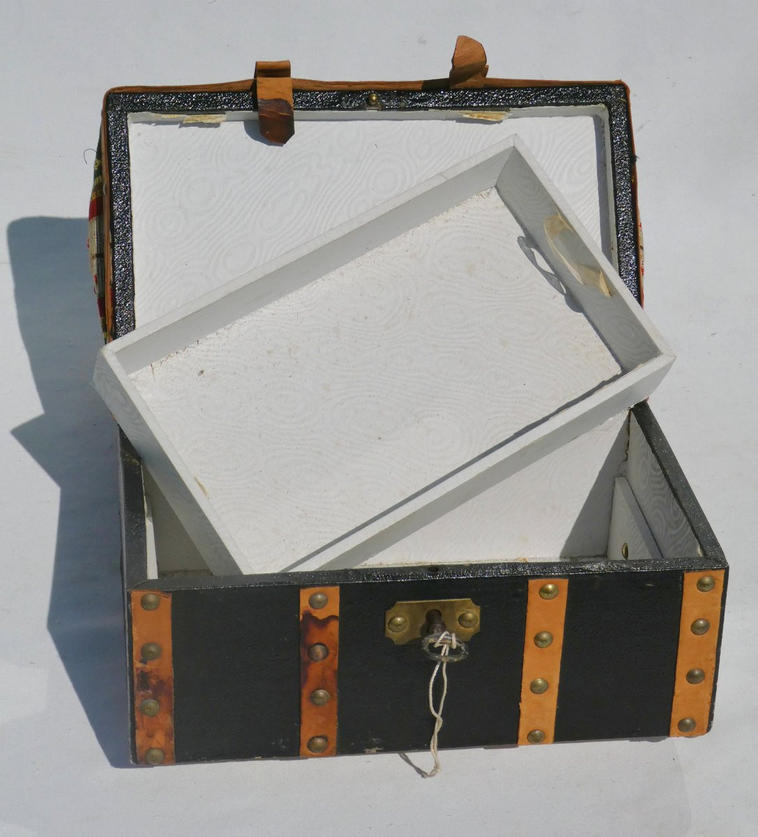 Sac Malle De Voyage En Tapisserie , Epoque Napoléon III , Poupée Jumeau / Huret XIXe , 1875-photo-3