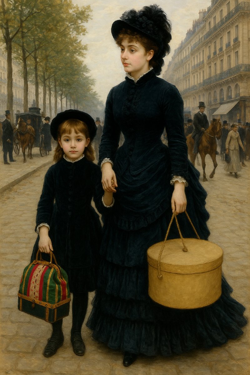 Sac Malle De Voyage En Tapisserie , Epoque Napoléon III , Poupée Jumeau / Huret XIXe , 1875-photo-5
