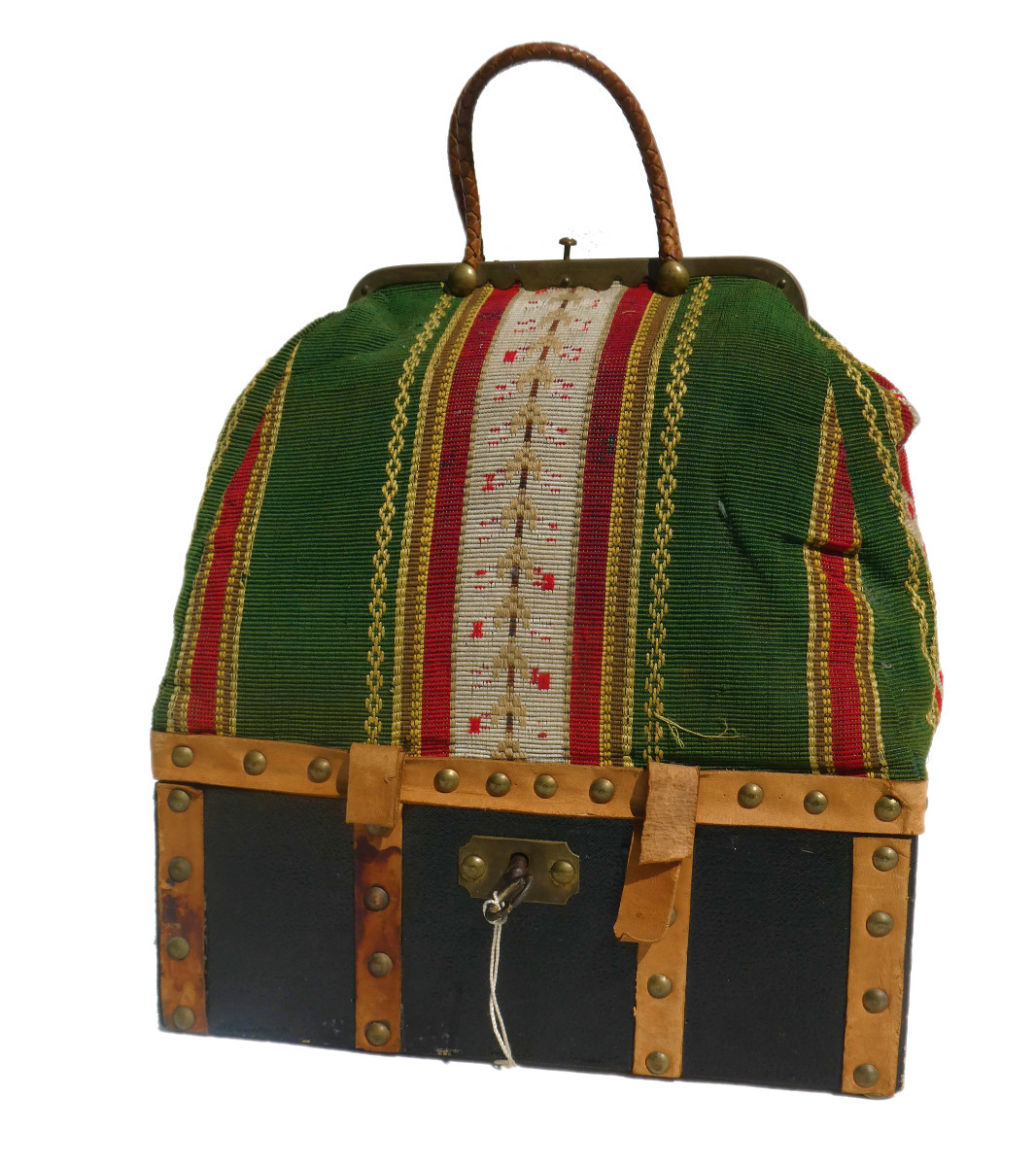Sac Malle De Voyage En Tapisserie , Epoque Napoléon III , Poupée Jumeau / Huret XIXe , 1875