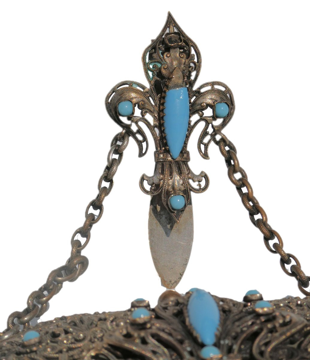 Purse / Handbag From The Napoleon III Period, 19th Century; Fleur De Lys, 19th Century Royalist Jewel -photo-2