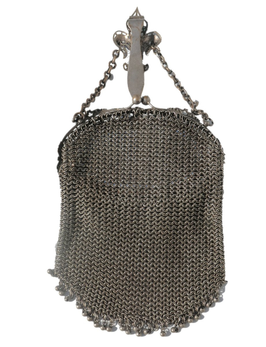 Purse / Handbag From The Napoleon III Period, 19th Century; Fleur De Lys, 19th Century Royalist Jewel -photo-5