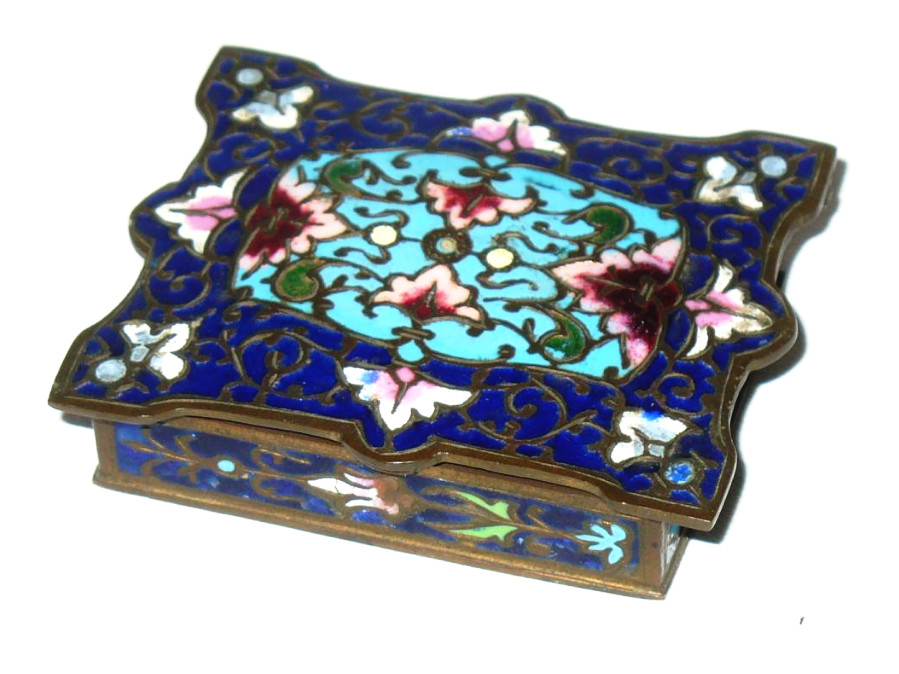 Boite A Stamp Bronze Cloisonne Style Oriental Era In 1880 Nineteenth France