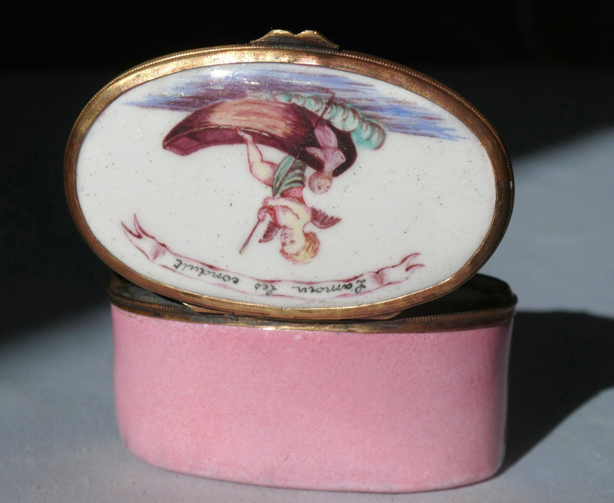 Fly Box / Tobacco In Limoges Enamel, 18th Century Snuffbox, Mythological Scene, Love -photo-2