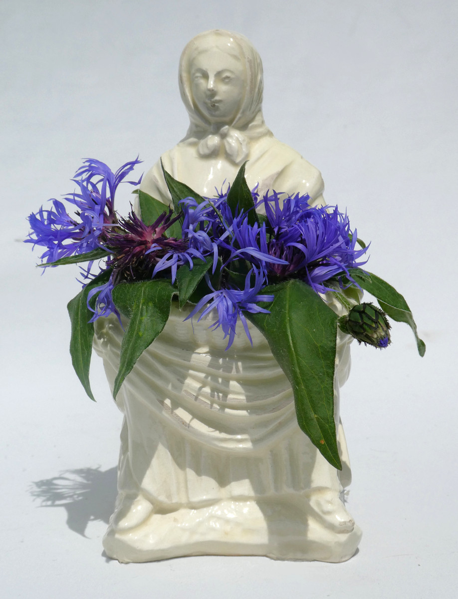 18th Century Planter, Terre De Lorraine / Pont Aux Choux, Seated Peasant Woman, Vase 
