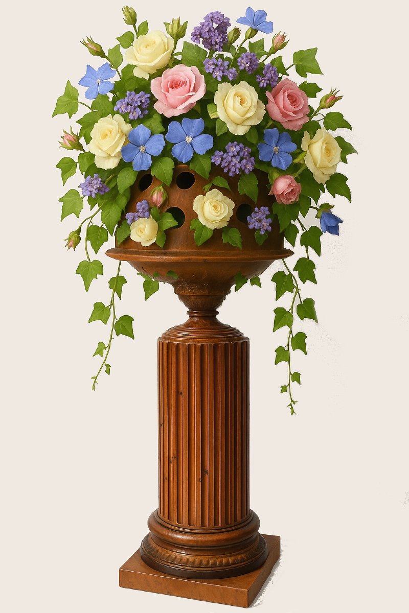 18th Century Flower Girl, Carved Wood, Secret Column, Seditious Model, Bouquet Holder 1780-photo-2
