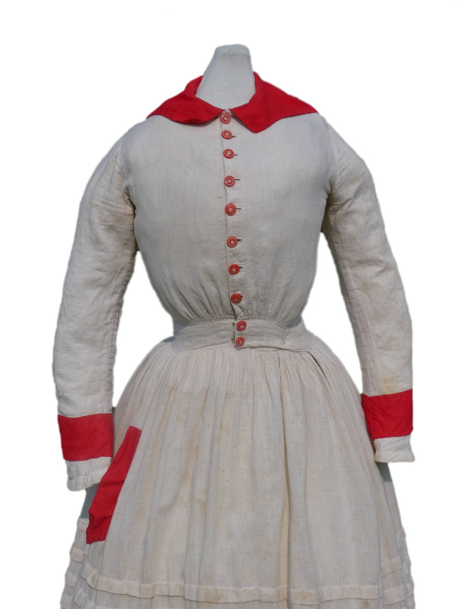 Tenue De Tennis Epoque 1880 , Costume De Sport XIXe , Robe De Gymnastique , -photo-3