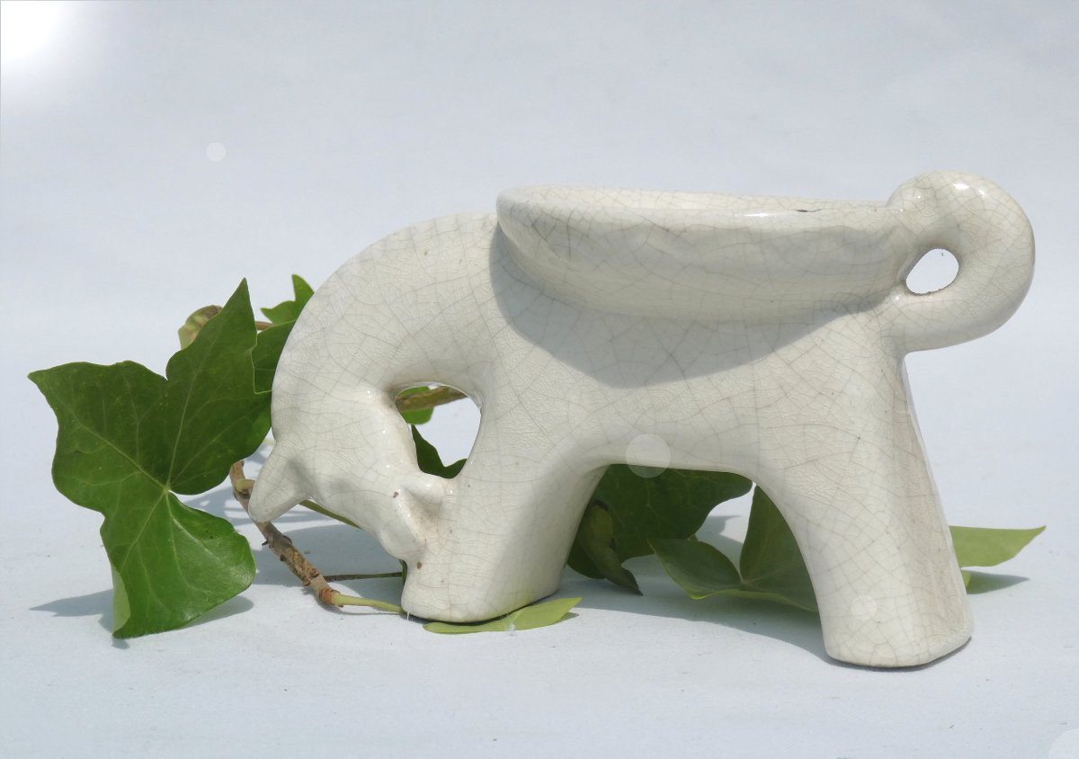 Art Deco Period Ring Sizer, Cracked Earthenware Horse, 1920, Empty Pocket, Saint Clement -photo-2