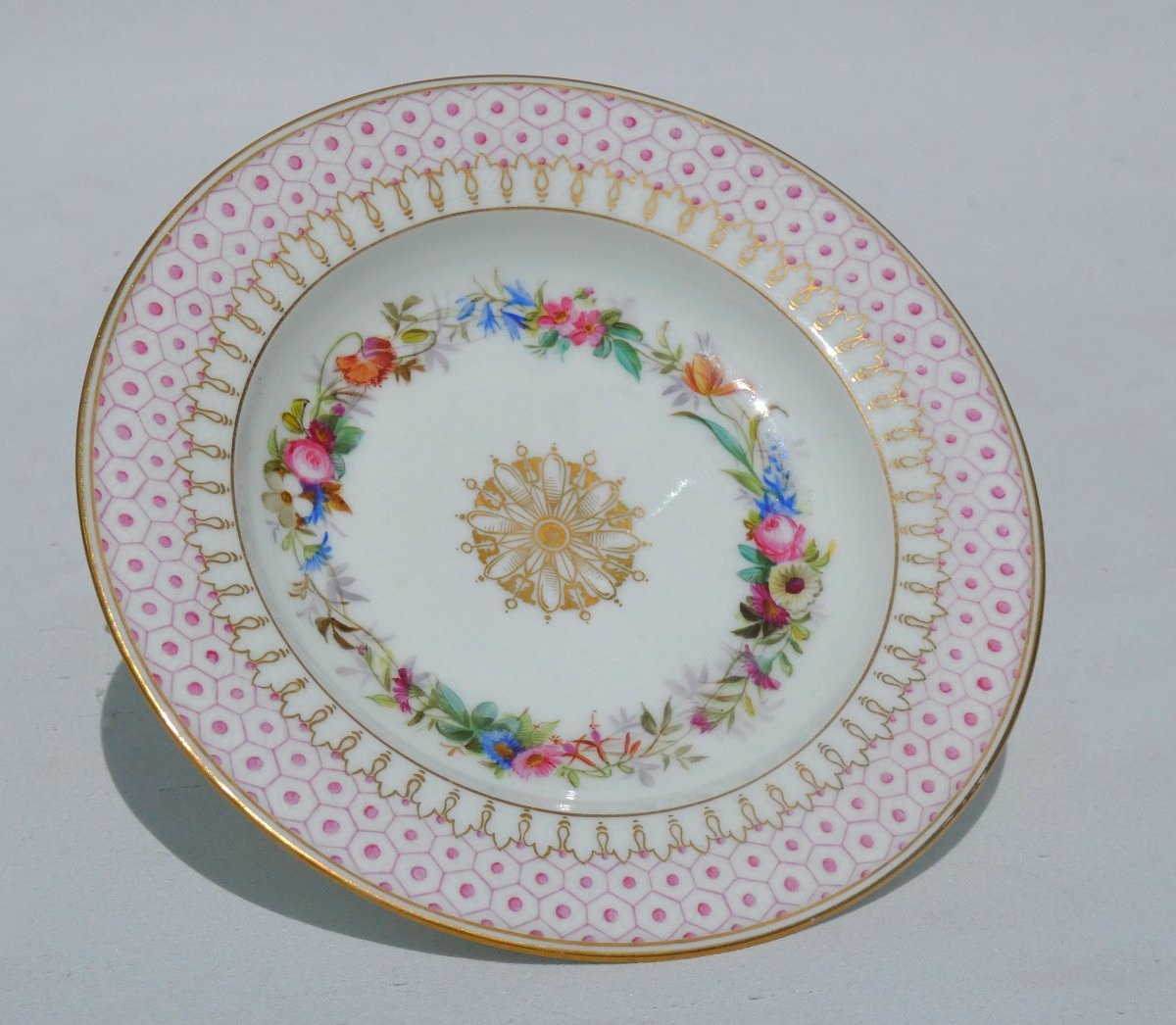 tasse à thé en porcelaine de sevres , décor de fleurs , époque Napoléon iii , XIXe , bambou-photo-3