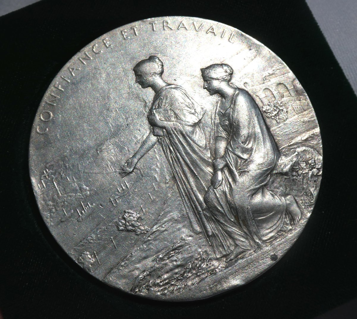 Solid Silver Medal From The 1900s, Helmeted Woman Signed Roty, Centenary Of The Bank Of France -photo-4