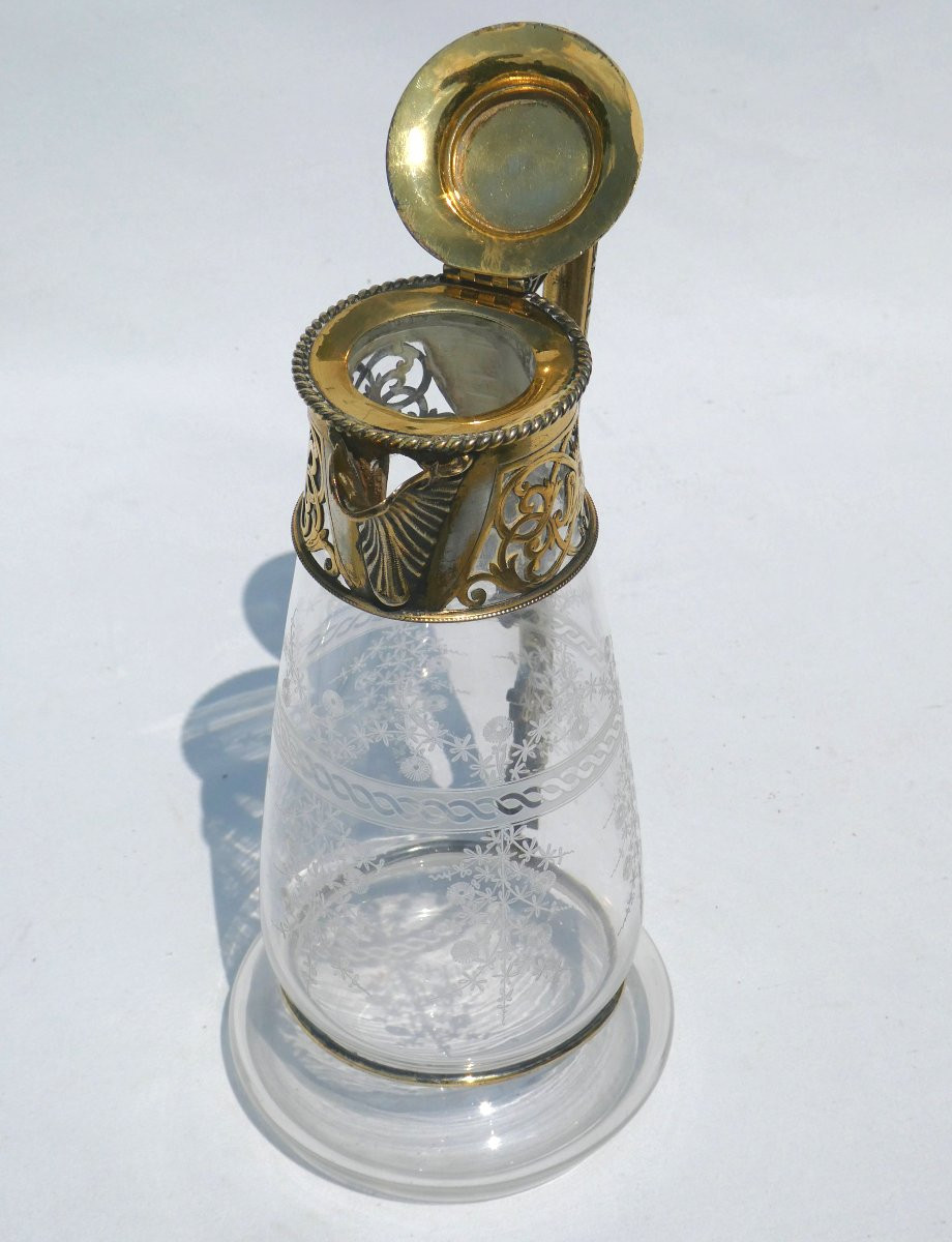 AIGUIERE EPOQUE NAPOLON III STYLE NEOGOTHIQUE , METAL VERMEIL XIXE , BROC / CARAFE-photo-7