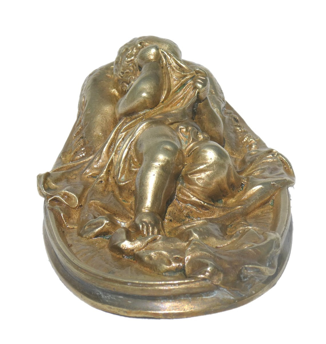 Bronze Paperweight, Sleeping Child, The King Of Rome 19th Century, Empire, Napoleon I, Baby-photo-3