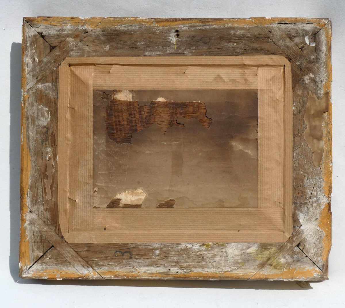 Gouache religieuse epoque XVIIIe siecle , Sainte Agnes de Rome , peinture , cadre doré-photo-3