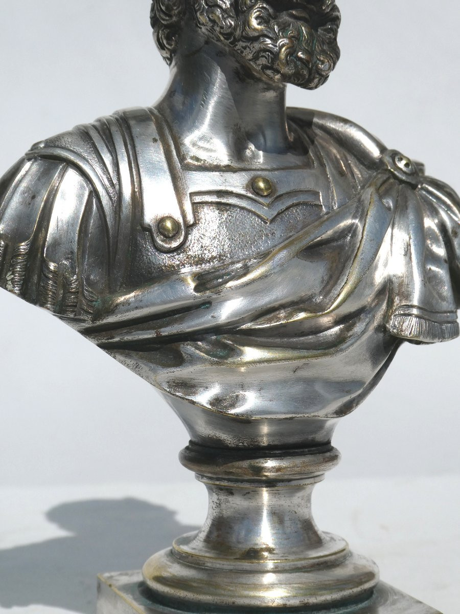 BUSTE EN BRONZE ARGENTE , ROI DE FRANCE HENRI IV D'APRES Barthélémy Prieur , XIXe 1830-photo-4