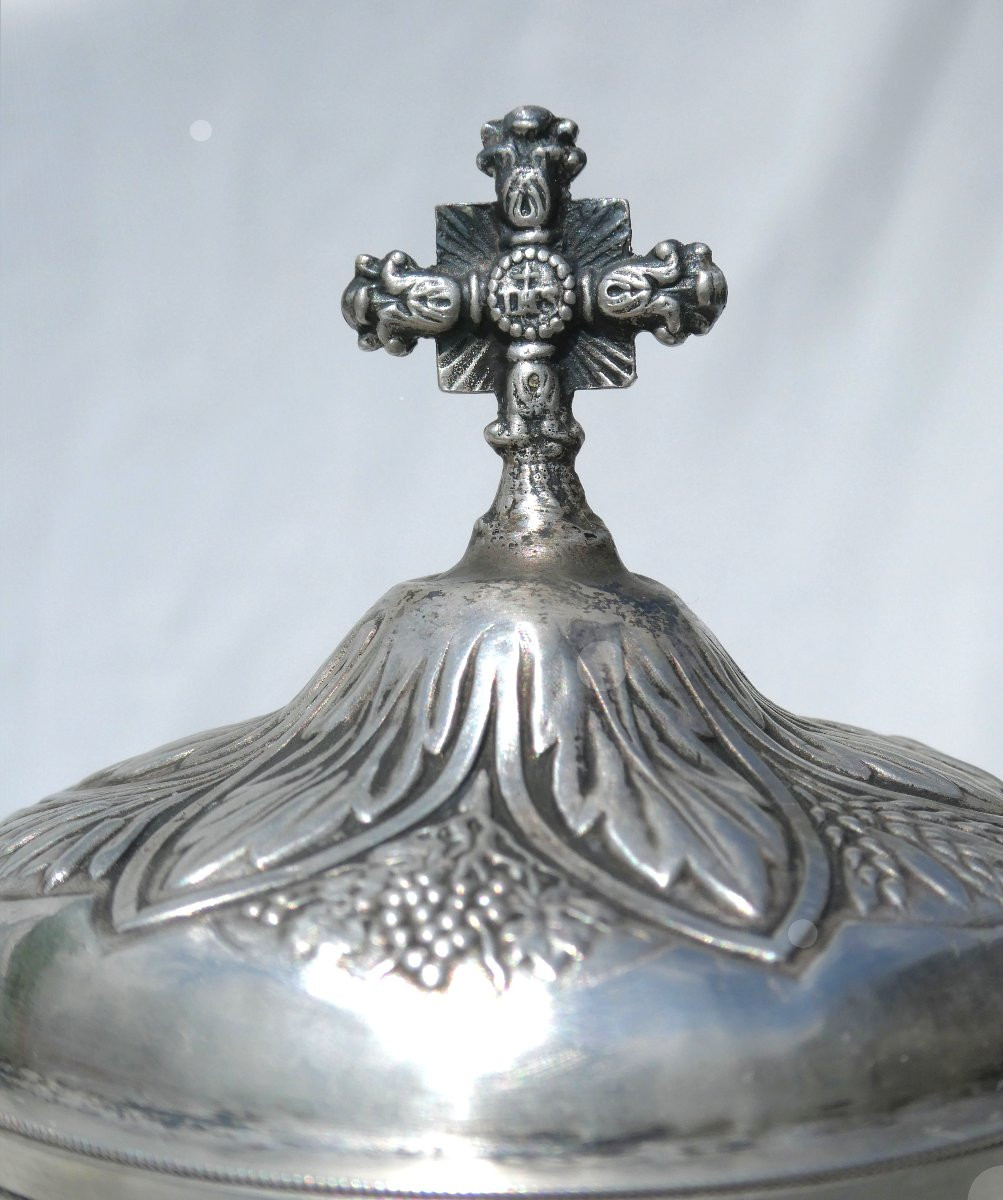 Solid Silver Ciborium 19th Century Napoleon III France Lithurgical Object, Joseph Dejean-photo-2
