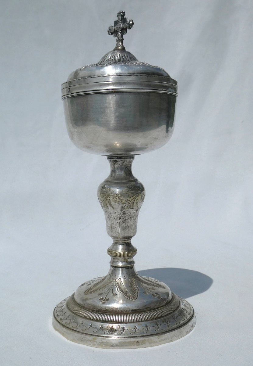 Solid Silver Ciborium 19th Century Napoleon III France Lithurgical Object, Joseph Dejean-photo-2