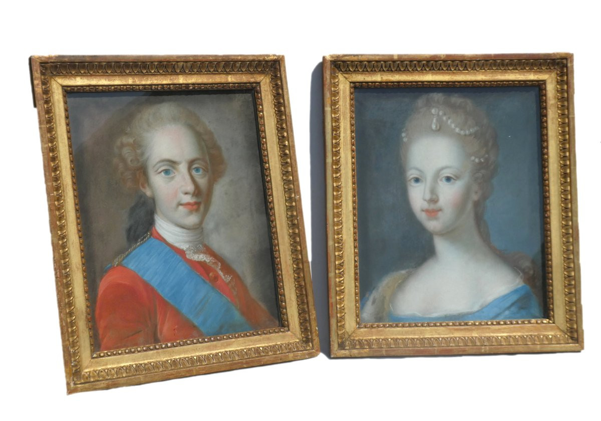 Portrait Au Pastel Du Roi De France Louis XVI , Duc De Berry , époque XVIIIe , Cadre Bois Doré-photo-5