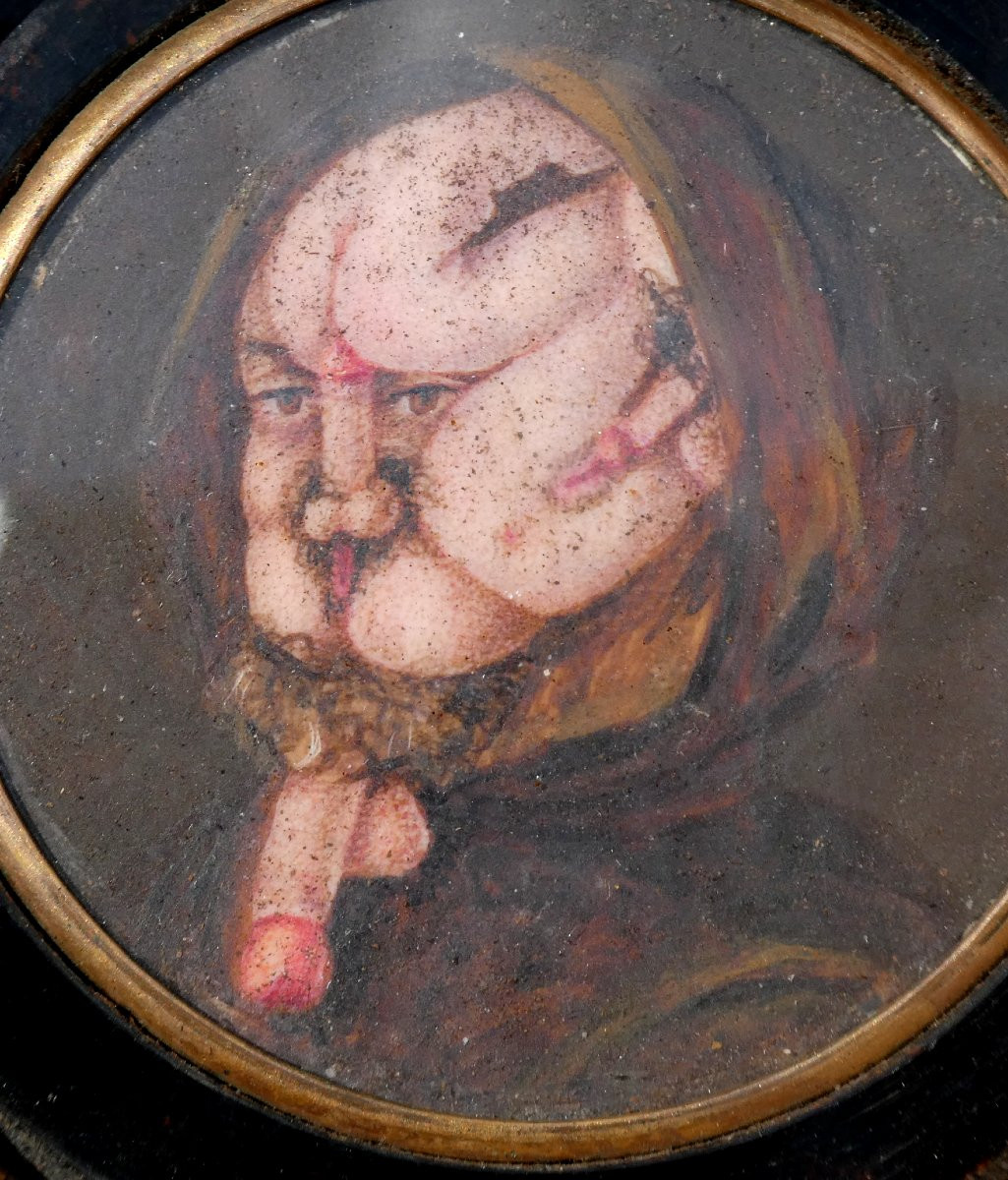 Seditious Erotic Snuffbox 1820 Period, Arcimboldo Style Painting, 19th Century Optical Illusion-photo-1