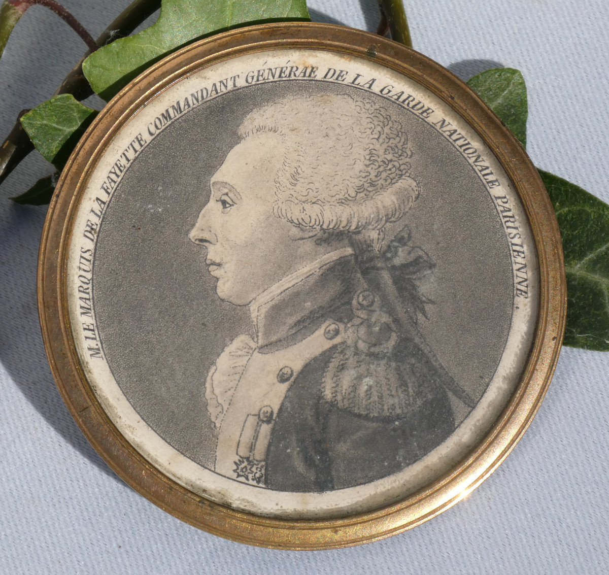 Gravure , Portrait De Profil Du Marquis De La Fayette , Epoque Louis XVI , Miniature