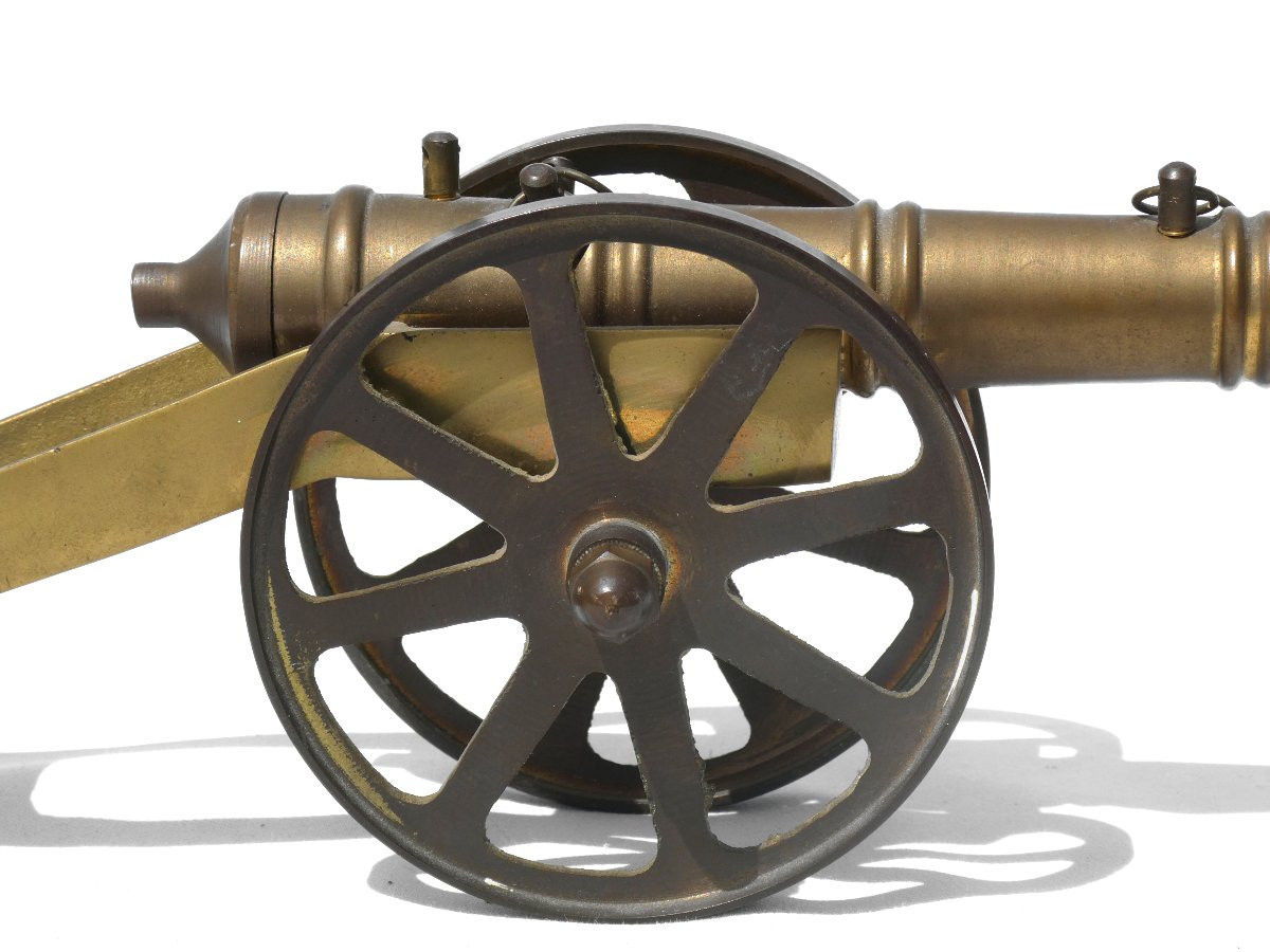 Canon Militaire en bronze , Modele Reduit Objet de Maitrise XIXe siecle , Napoléon iii , Empire-photo-1