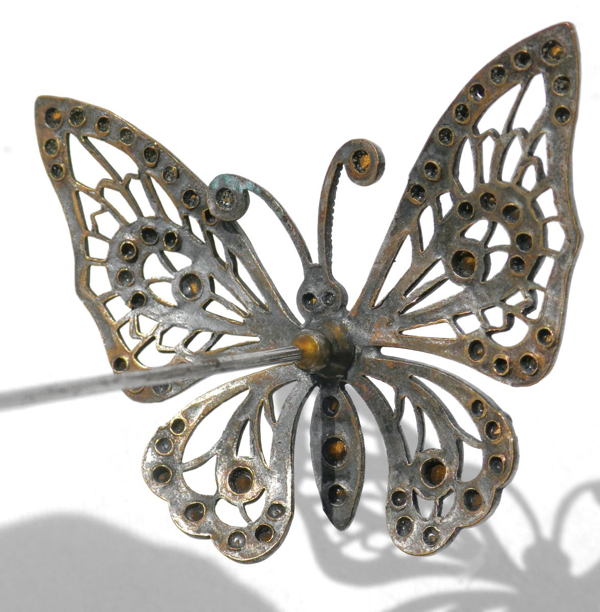 Hat Pin, Art Nouveau, Insect / Butterfly, Hair Jewelry 1900, Needle -photo-4