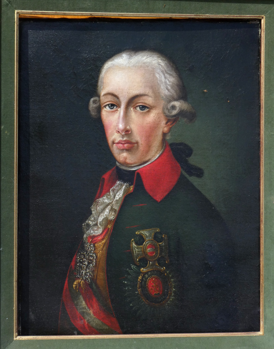 Portrait Du Roi Joseph II Empereur d'Autriche Habsbourg Huile Sur Toile Marie Antoinette