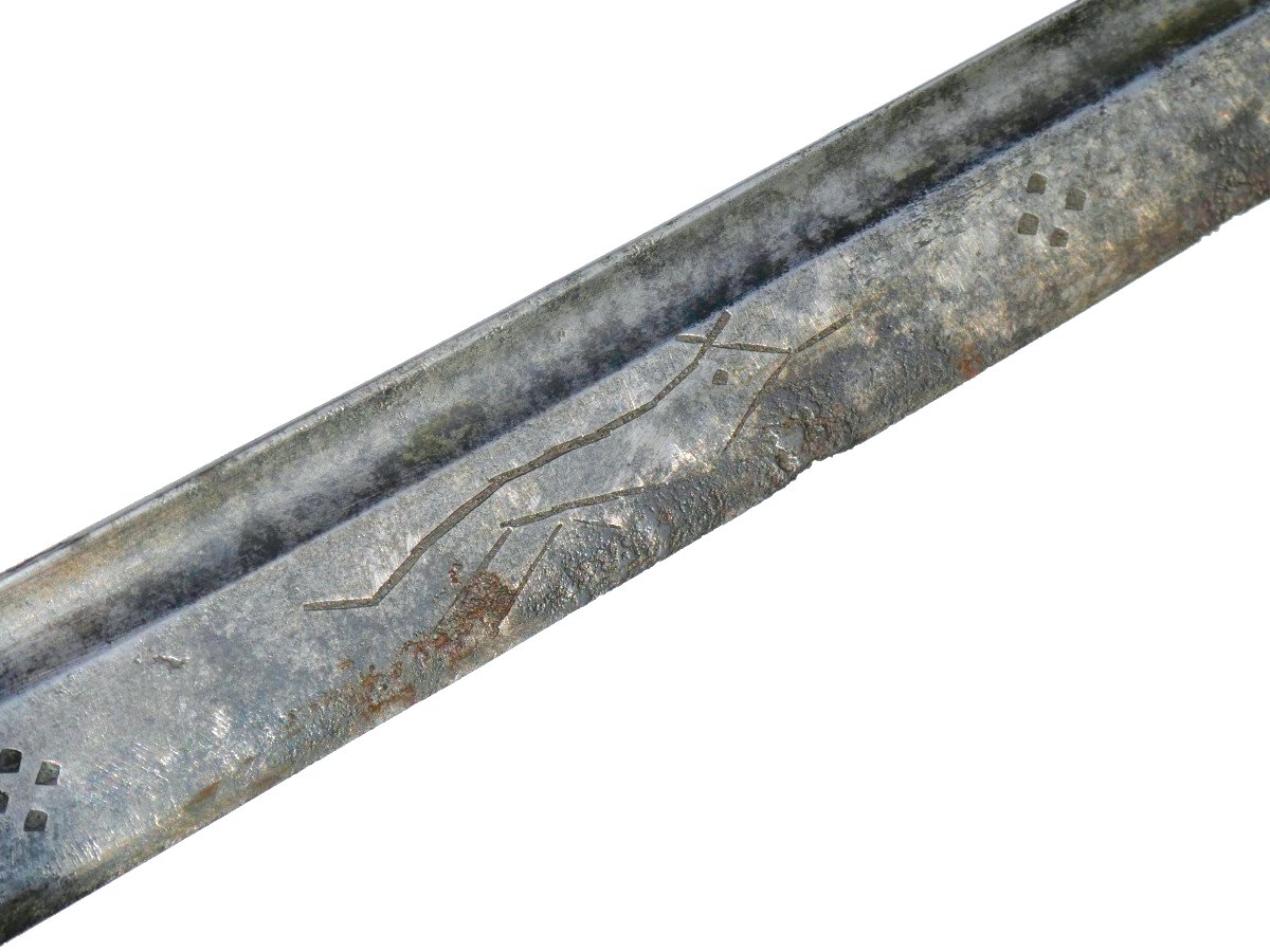 Large Hunting Dagger, 18th Century, Wolf / Fox, Louis XVI Hunting Weapon-photo-2