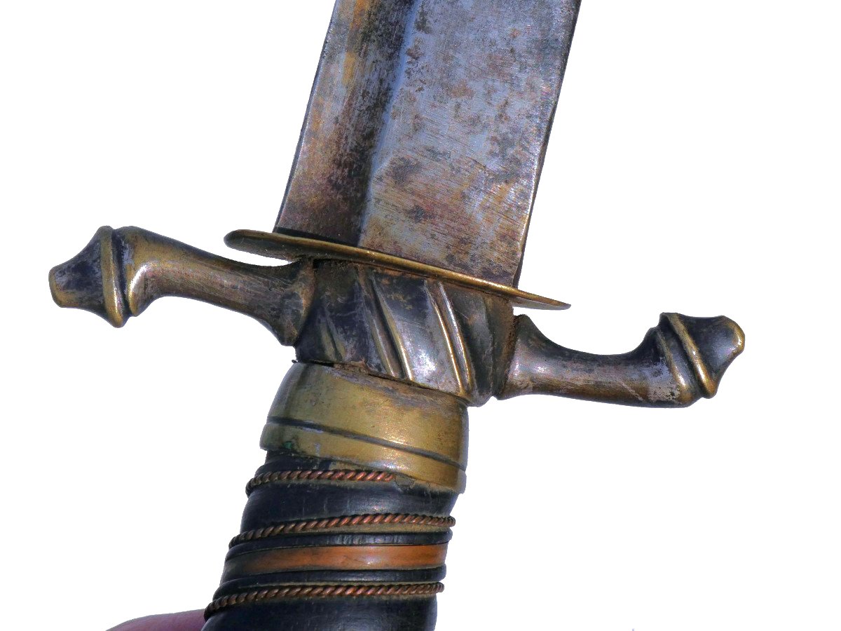 Large Hunting Dagger, 18th Century, Wolf / Fox, Louis XVI Hunting Weapon-photo-3