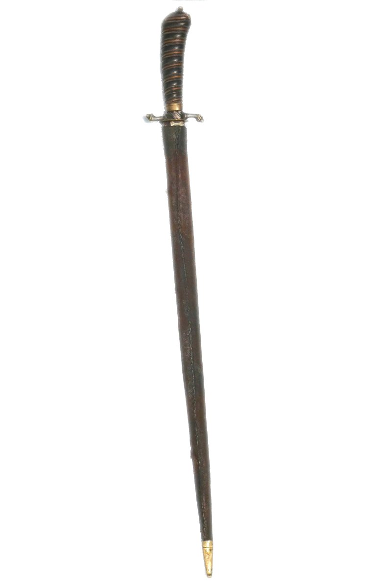 Large Hunting Dagger, 18th Century, Wolf / Fox, Louis XVI Hunting Weapon-photo-1