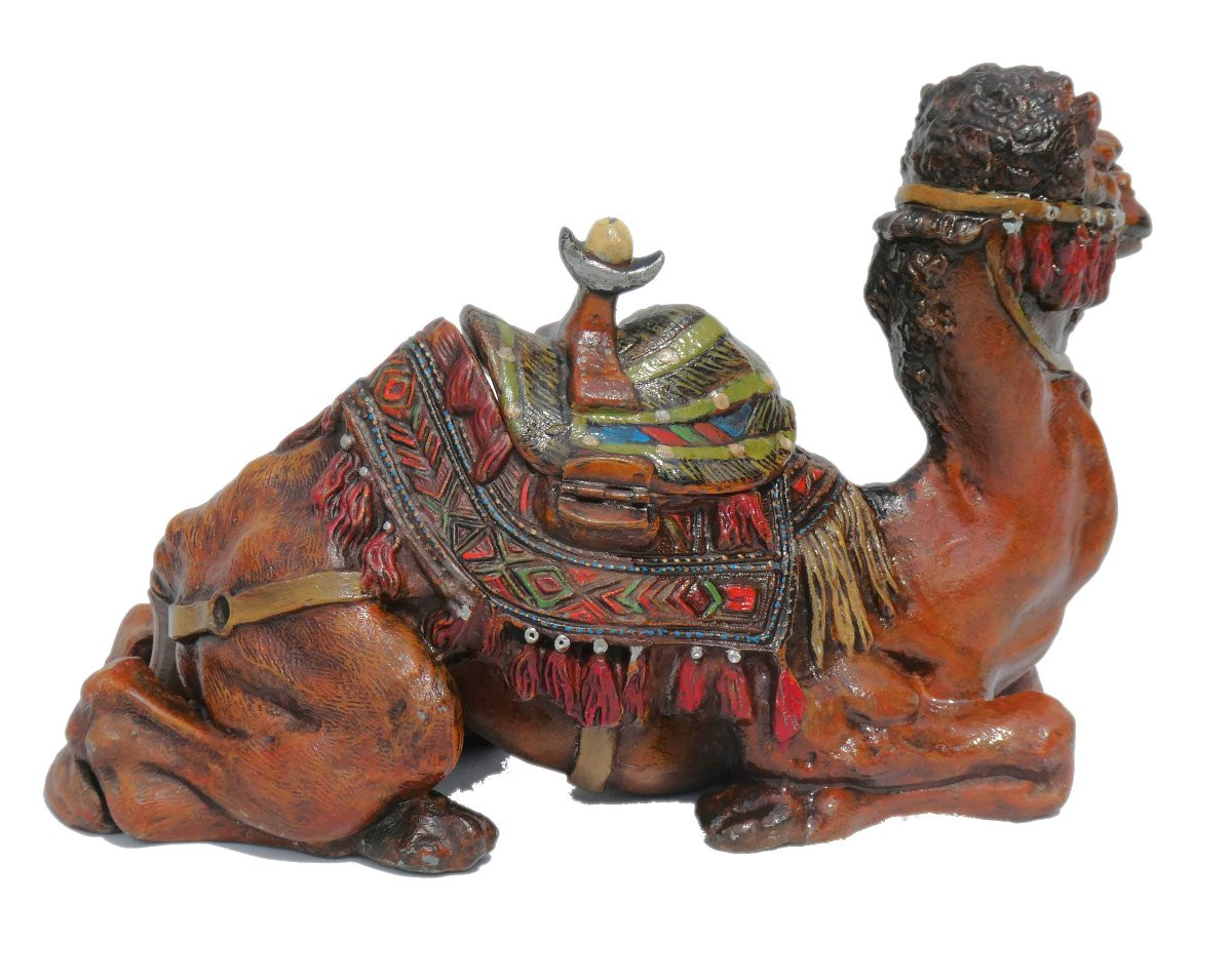 Large Oriental Inkwell Dromedary Lead From Nuremberg / Bronze From Vienna 19th Napoleon III-photo-2