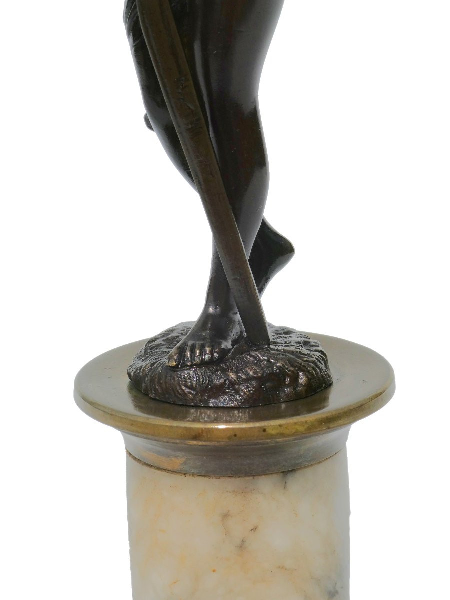 18th Century Bronze Sculpture, Mythological Subject Themis, Justice, Marble Base 1780-photo-4