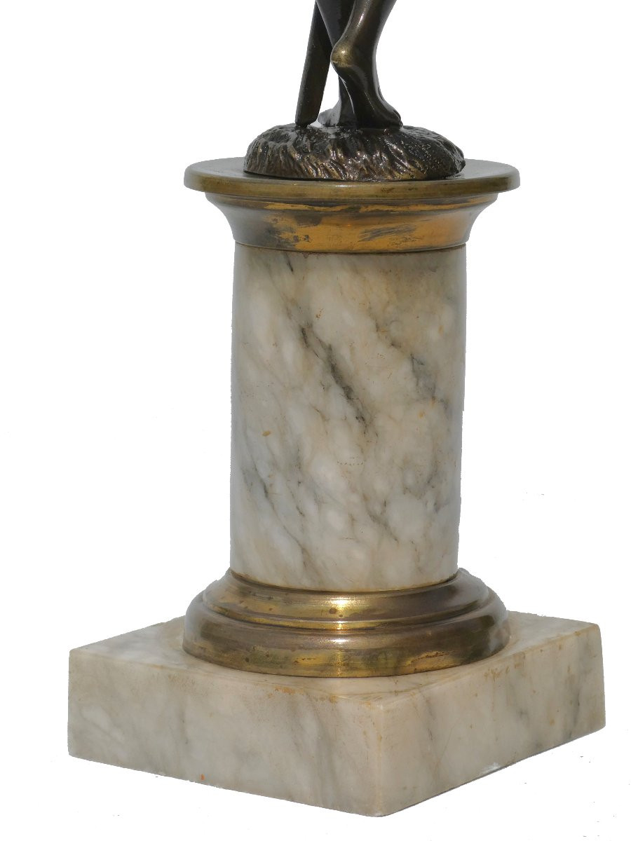 18th Century Bronze Sculpture, Mythological Subject Themis, Justice, Marble Base 1780-photo-4